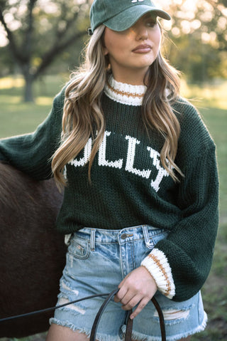 Green Jolly Knit Christmas Sweater