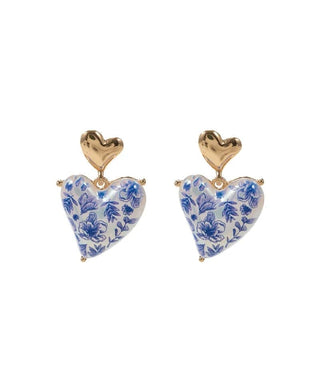 Pearl Floral Heart Earrings