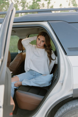 Ivory Basic Long Sleeve Sweater