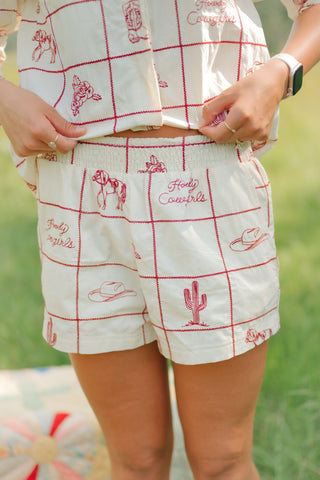 Beige Howdy Cowgirl Two Piece Set
