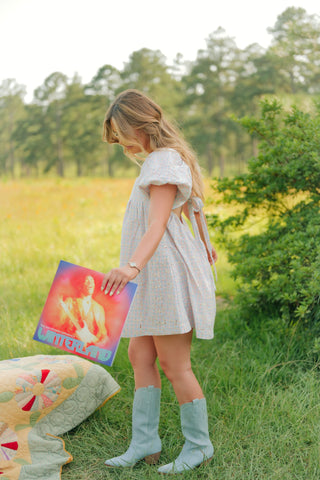 Pink & Blue Gingham Babydoll Dress