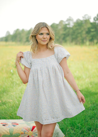 Pink & Blue Gingham Babydoll Dress