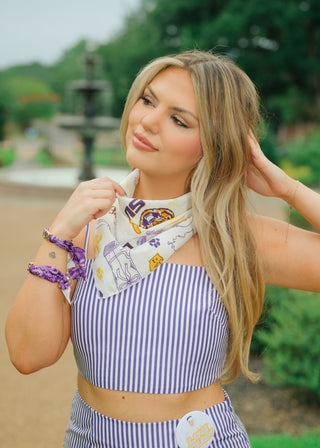 LSU Print Bandana Scarf