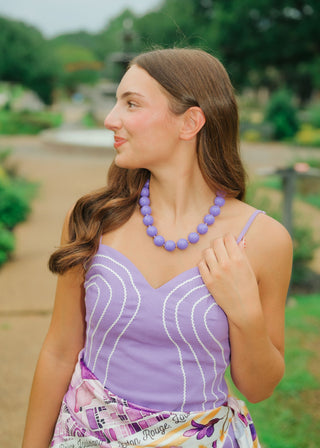 Purple Chunky Beaded Necklace