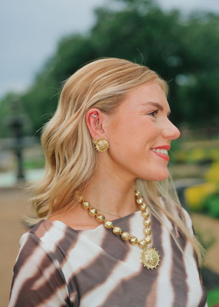 Tiger Coin Stud Earrings