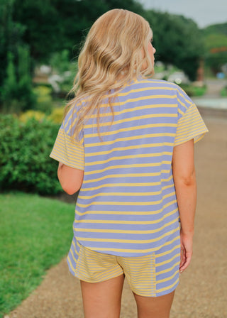 Purple & Yellow Striped Lounge Set