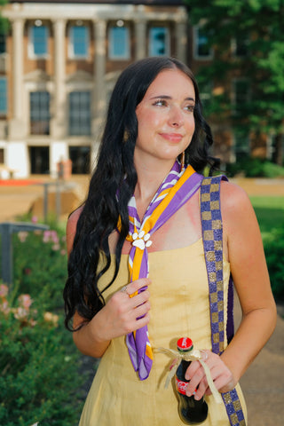 Purple Tiger Striped Bandana Scarf