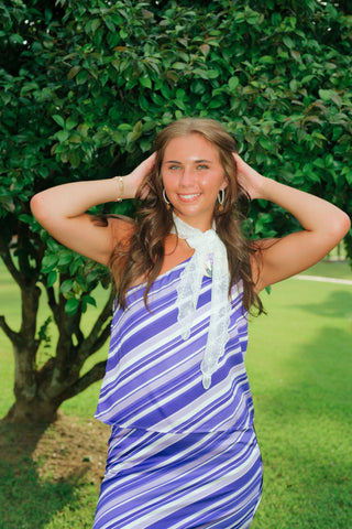 Purple Striped Gameday Set Top