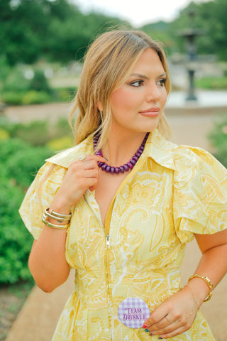 Purple Marble Beaded Necklace