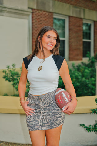 Beaded Football Baby Tee