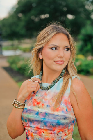 Green Marble Beaded Necklace