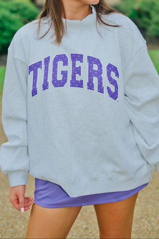 Tigers Polka Dot Mock Neck Sweatshirt