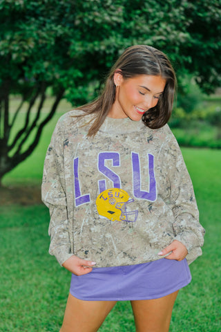 LSU Camo Mockneck Sweatshirt