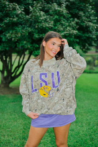 LSU Camo Mockneck Sweatshirt