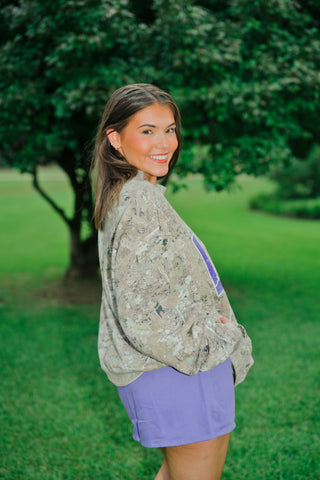 LSU Camo Mockneck Sweatshirt