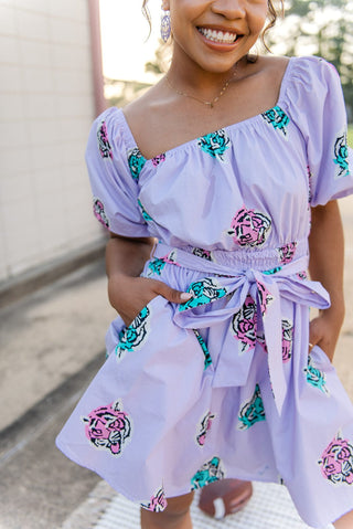 Lavender Tiger Babydoll Dress