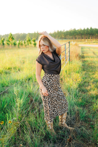 Leopard Midi Skirt