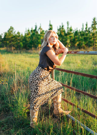 Leopard Midi Skirt