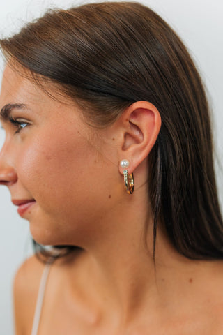 Pearl Detail Hoop Earrings