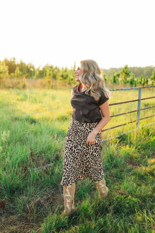 Leopard Midi Skirt