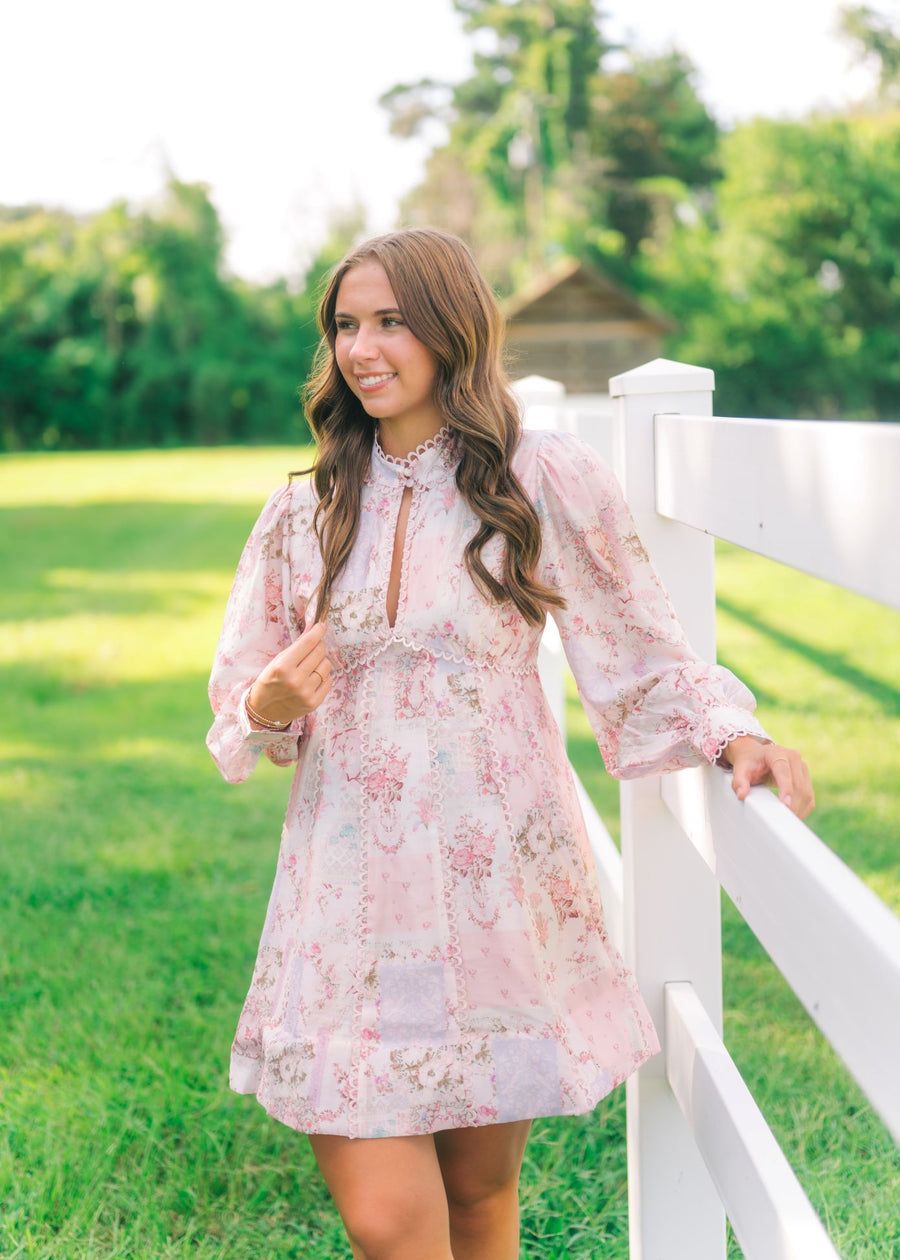Pink Portia Patchwork Mini Dress