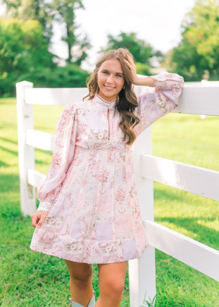 Pink Portia Patchwork Mini Dress