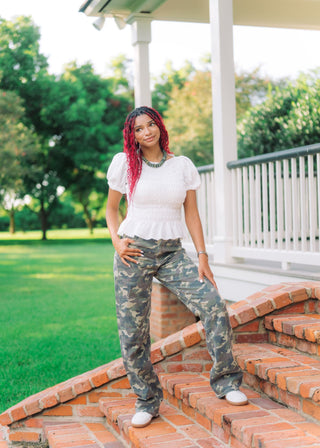 Camo Slung Baggy Jeans