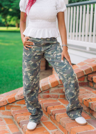 Camo Slung Baggy Jeans