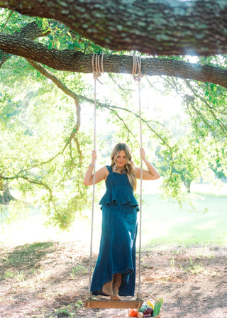 Lana Denim Top & Maxi Skirt Set
