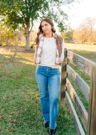 Mocha Reversable Puffer Vest