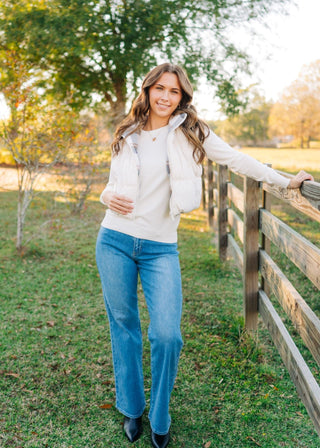 Ivory Reversable Puffer Vest