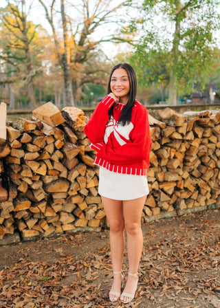 Cream Vegan Leather Mini Skort