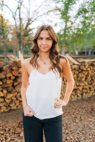 White Adjustable Strap Cami