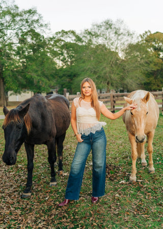 Beige Lace Corset Top