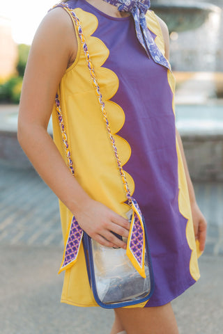 Purple Clear Oval Purse