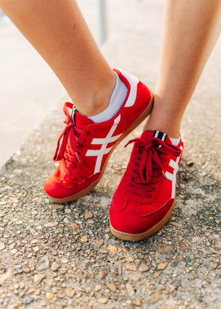 Red Dakkah Lace Up Sneakers
