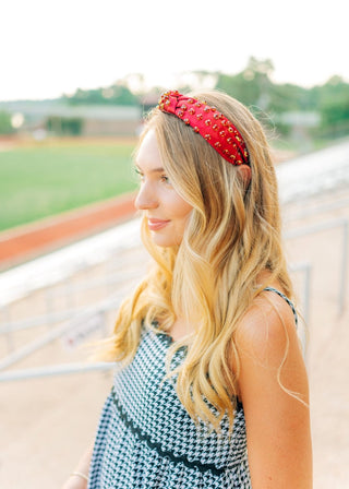 Burgundy Satin Jewel Headband