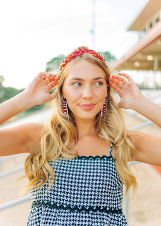 Maroon Touchdown Drop Earrings