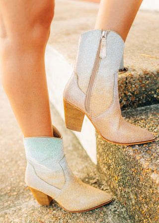 Corkys Gold Ombre Rhinestone Booties