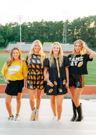Black & Gold Football Set Top