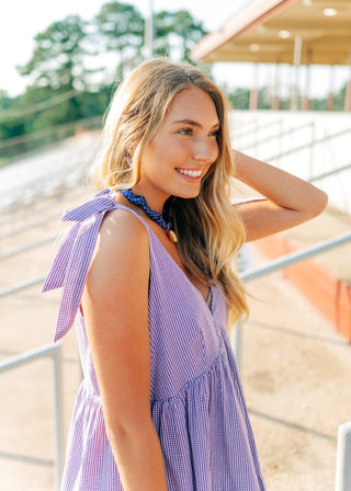 Purple Heart Charm Scarf Necklace