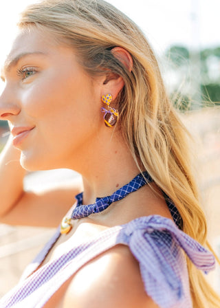 Purple & Gold Football Stud Drops