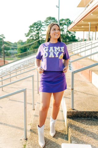 Purple Gameday Football Patch Top