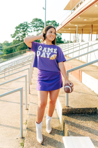 Purple Gameday Football Patch Top