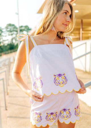 Lavender Tiger Embroidered Set