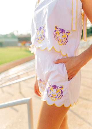 Lavender Tiger Embroidered Set