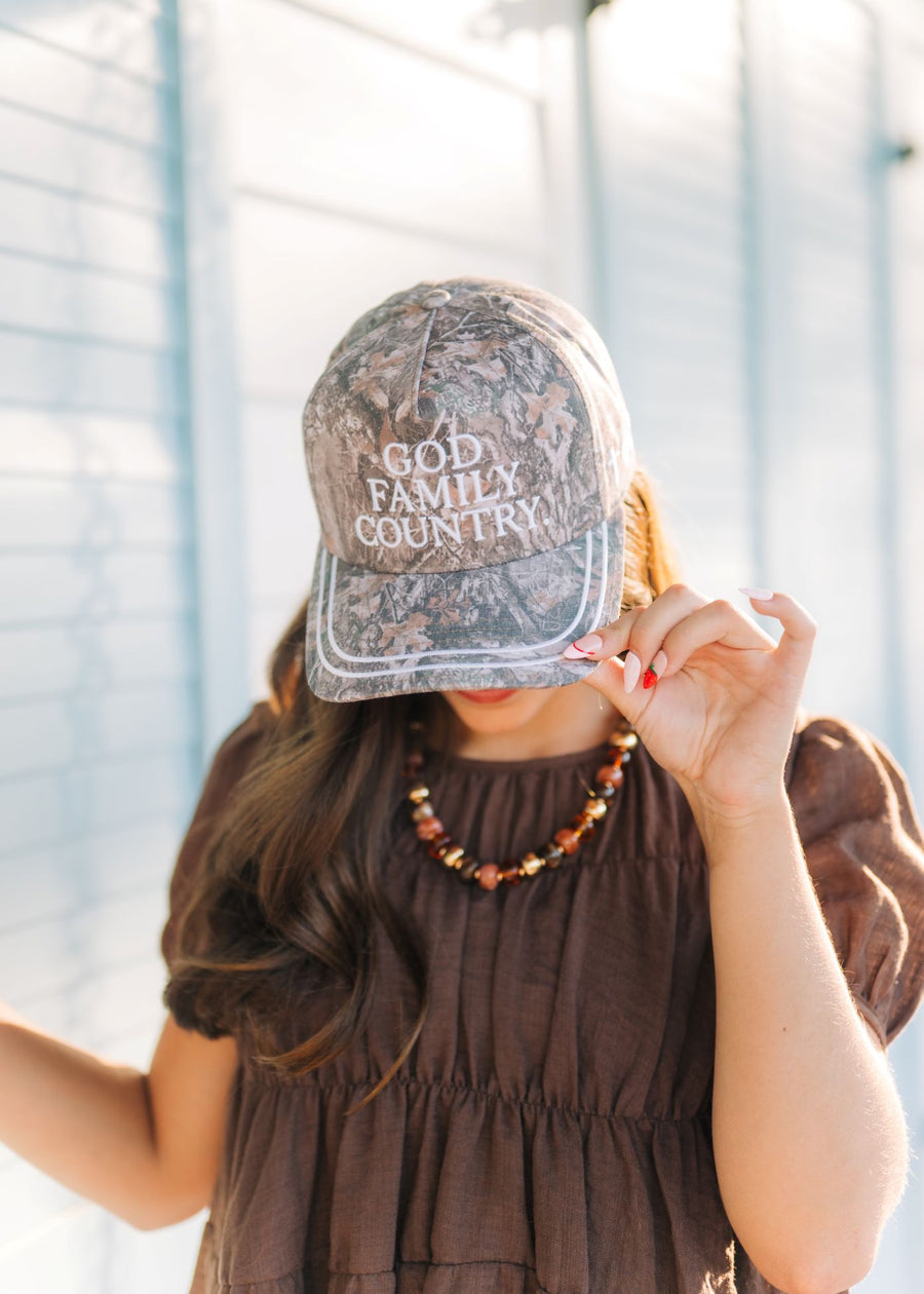 God Family Country Camo Trucker Hat