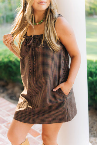 Gabby Brown Plaid Babydoll Dress
