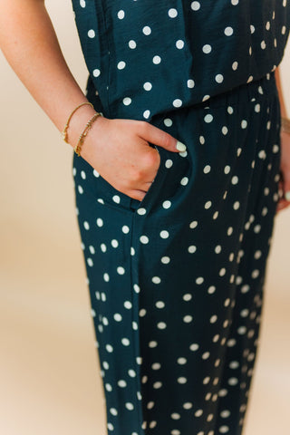Black Polka Dot Flowy Pant Set