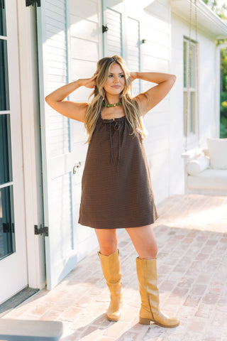 Gabby Brown Plaid Babydoll Dress